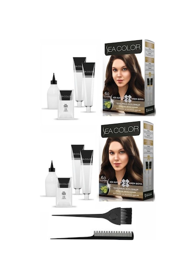 Sea Color 6.0 Koyu Kumral 2 Adet+Boyama Tarak+Fırça