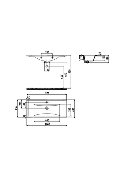 Creavit Su Etajerli Lavabo 45 x 100 CM Su100-00Cb00E-0000