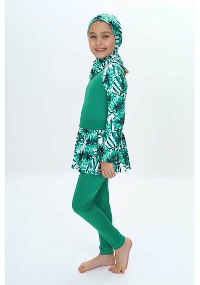 My Kids Wear Üç Parça Kız Çocuk Haşema, Tesettür, Etekli, Kapalı Mayo Kırmızı - Beyaz My Kids Wear Üç Parça Kız Çocuk Haşema, Tesettür, Etekli, Kapalı Mayo Kırmızı - Beyaz