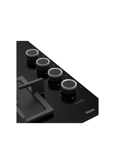 Flowart Digital QBL63CS+SC205-FA+D080-SA Siyah Kaymaz Döküm Izgaralı Cam Ankastre Set
