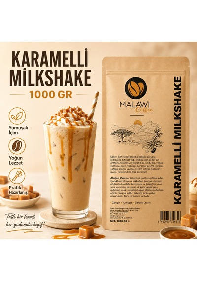 Malawı Coffee Karamelli Milkshake 1000gr 1 KG
