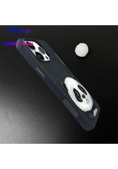 Samsung Uyumlu Galaxy S25 Ultra Magsafe 3d Gerçek Nakışlı Kabartma Detaylı Big Eyes Panda Kılıf Şeffaf