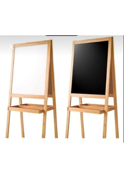 Panda Ahşap Çift Taraflı Sepetli Ayaklı Yazı Tahtası 40 x 50 CM 299