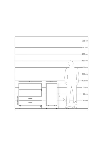 Kronos Şifonyer 2 Raflı 2 Çekmeceli 88x59x96 Aytaşı-çam Aytaşı