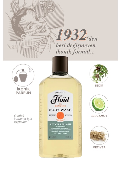 Floïd Duş Jeli & Şampuan 2 Li Set 500 Ml + 500 Ml Cildi Kurutmadan Temizleyen Erkek Bakım Ürünü Akdeniz Bitkileri