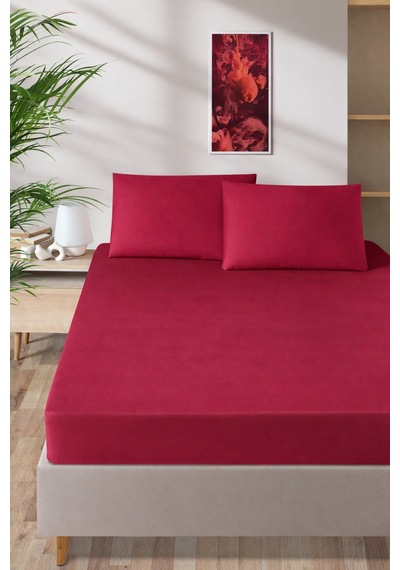 Pierre Cardin Pamuk Saten Lastikli Çarşaf 160x200 Bordo
