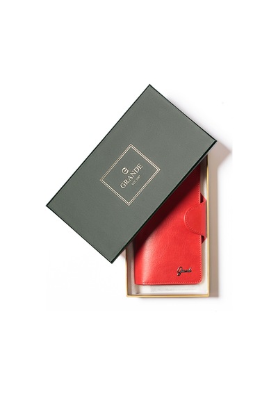 Kırmızı Cüzdan & Kartlık Unisex 2644 Grande Deri Cüzdan Kartlık