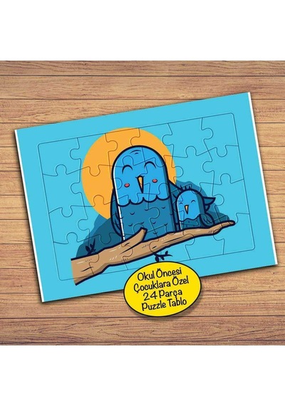 Gülümseyen Kuşlar Çocuklara Özel Puzzle Yapboz Tablo-140pz