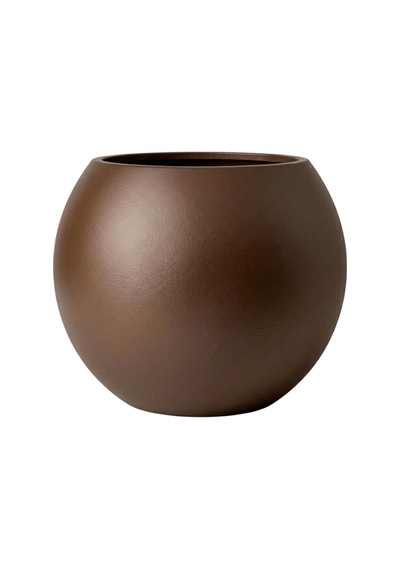 Tr Zevli Dekoratif 27l Küre Saksı Ø35 Cm Kahve Çekirdeği Beton Görünümlü Modern Salon Ve Bahçe Saksıs Genel