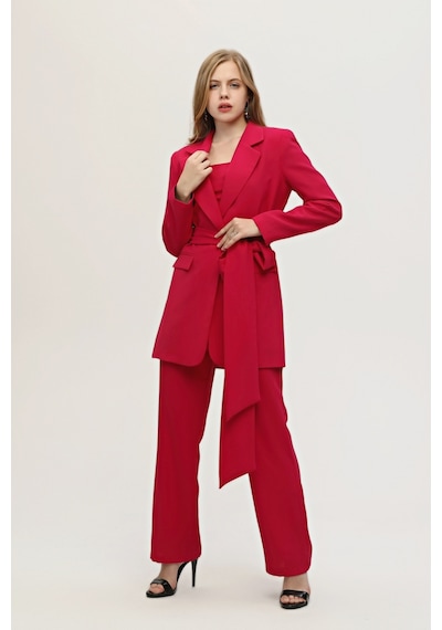 Ardanewline Feminist Fuşya Crop Pantolon Ceket Üçlü Takım 0106308 12