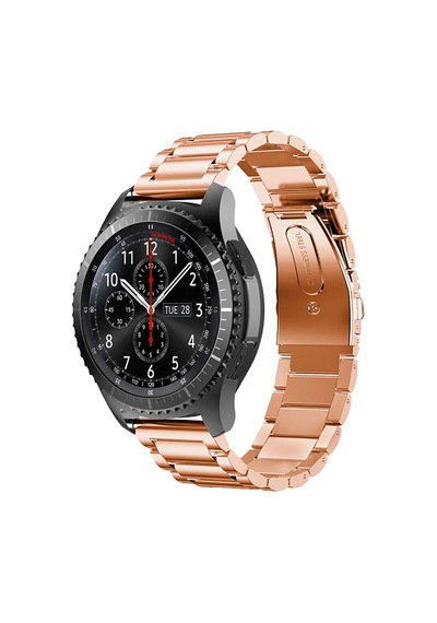 E2M Samsung Uyumlu Watch 22mm KRD-05 Klasik Metal Rose Gold