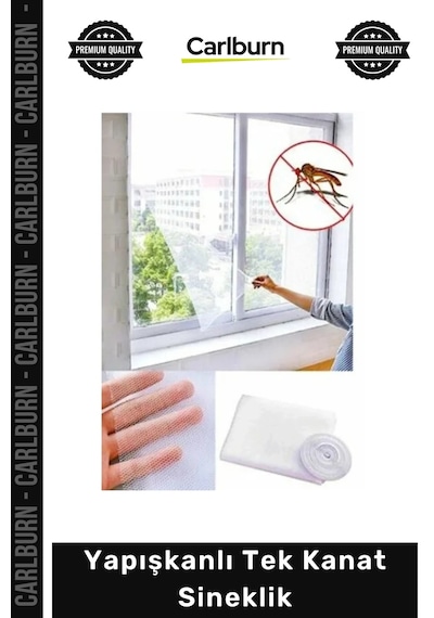 Tülsineklik 125x75 Cm İnce Dokulu Tül Pratik Montaj Pencere Kapı Uyumlu Yapışkanlı Tek Kanat Sinekl