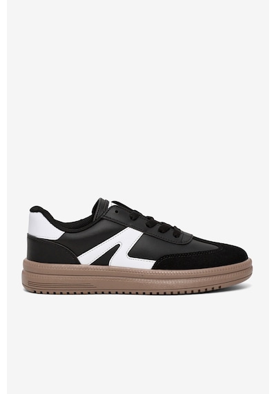 Tonny Black Rahat Kalıp Kauçuk Taban Bağcıklı Sneaker Kadın Siyah Beyaz Sneaker Tbtyldz005