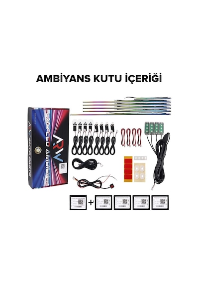 Her Araca Uyumlu 64 Renk 210 Mod Animasyonlu Araç İçi Ambiyans Fs