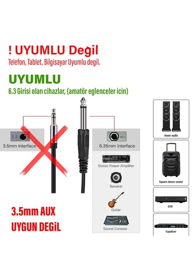 Speaker Hoparlör Mikrofonu Karaoke Kablolu 6.5mm Jack Girişli