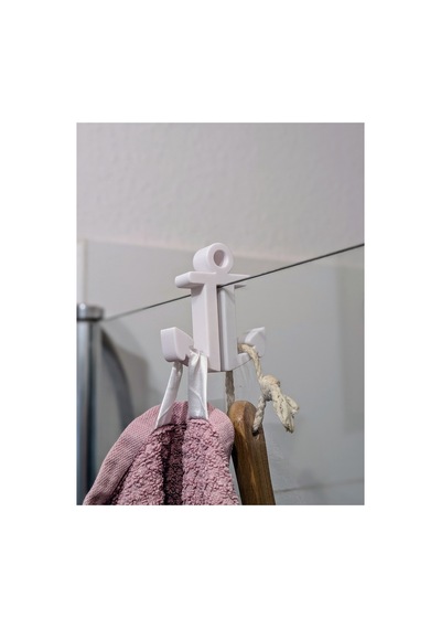 Banyo Duş Camı Askısı Bornoz Havlu Askısı Beyaz