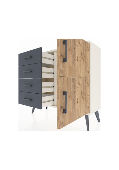 Arges Şifonyer Tek Raflı 4 Çekmeceli 2 Kapaklı 88x30x80 Aytaşı-çam/antrasit Çam/antrasit Arges Şifonyer Tek Raflı 4 Çekmeceli 2 Kapaklı 88x30x80 Aytaşı-çam/antrasit Çam/antrasit