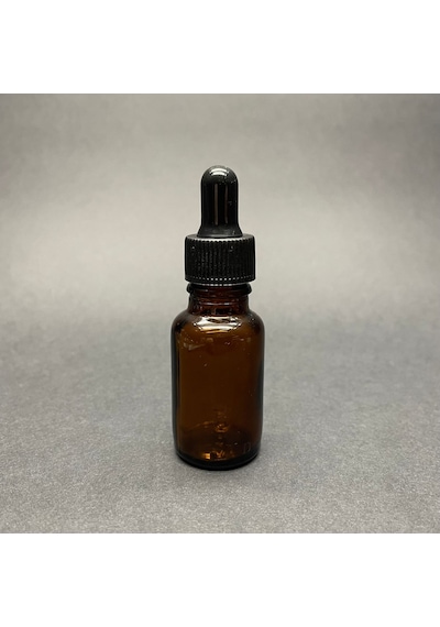 Kahverengi Cam Damlalıklı Şişe Siyah Plastik Kapak 15 ML