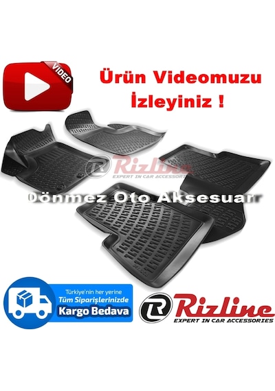 Fiat Doblo 1 3D Paspas Havuzlu Siyah 2001-2009 Arası 4Prç Rizline N11.9769