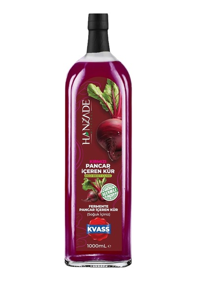 Hanzade Bitkisel Pancar Kvass Fermente Kırmızı Pancar İçeren Kür 1 Litre X 2 Adet Cam Şişe