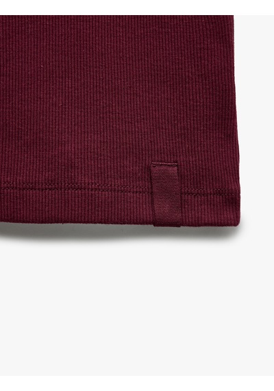 Koton Bisiklet Yaka Slim Fit Kolsuz Fitilli Basic Atlet Bordo 5sam30003mk Bordo