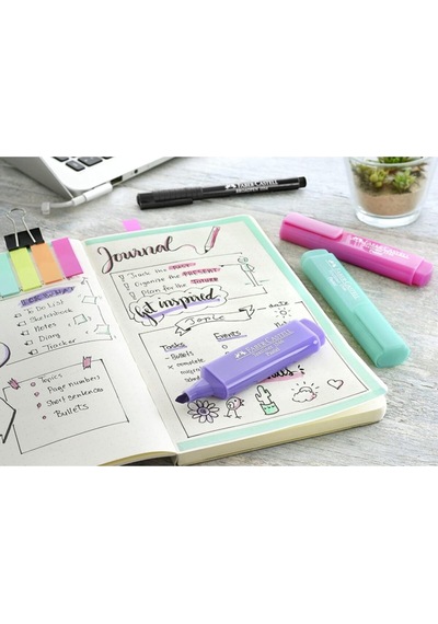 Faber-castell Fosforlu Kalem, Pastel Tonlar 4 , 8'li Çok Renkli