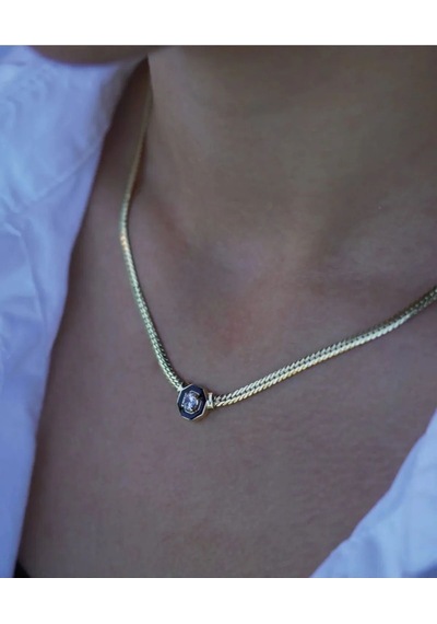 Vog 18 K Gold Kaplama Kolye Serenay Sarıkaya Kolye Çağla Kolye Choker Chain