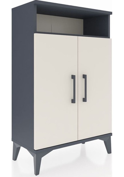 Arges Komodin 3 Raflı 2 Kapaklı 60x30x96 Antrasit-aytaşı Antrasit
