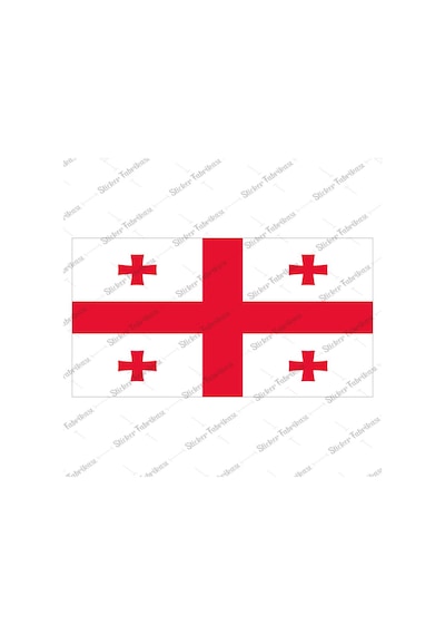 Gürcistan Bayrağı Sticker 00706