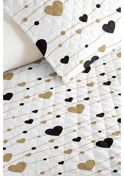 Siyah Kalpli Modern Genç Odası Tek Kişilik Pike Takımı-bej Geometrik 160x220cm Kapitone Yatak Örtüsü Dingin Kumsal Uyumu
