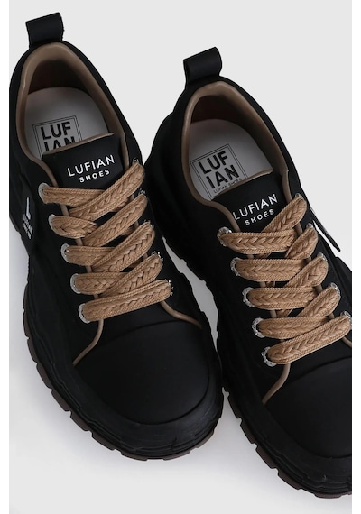 Lufian Zeta Siyah Hakiki Deri Kadın Sneaker Ayakkabı Siyah