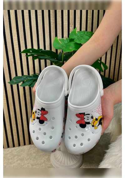 Günlük Anne Kız Terlik Sabo Hemşire Doktor Aşçı Sandalet Desenli Taban Crocs Crf-8246 Minniemouse Günlük Anne Kız Terlik Sabo Hemşire Doktor Aşçı Sandalet Desenli Taban Crocs Crf-8246 Minniemouse