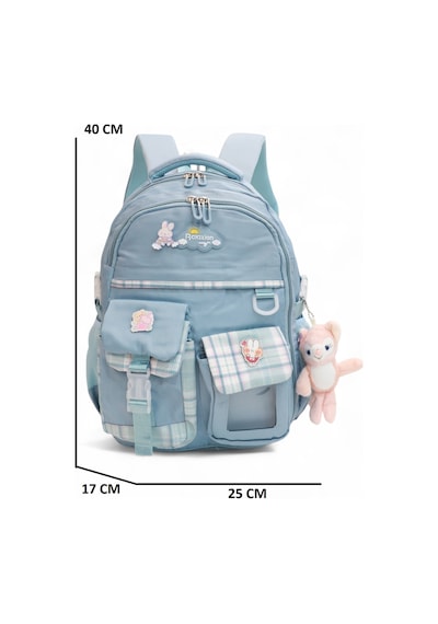 Relaxion 2174-1450 İthal Kore Tarzı Unisex Çocuk İlkokul Sırt Çantası MAvi