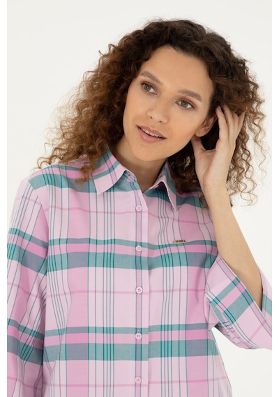 U.s. Polo Assn. Kadın Pembe Gömlek Desenli 50289145-vr041 Pembe
