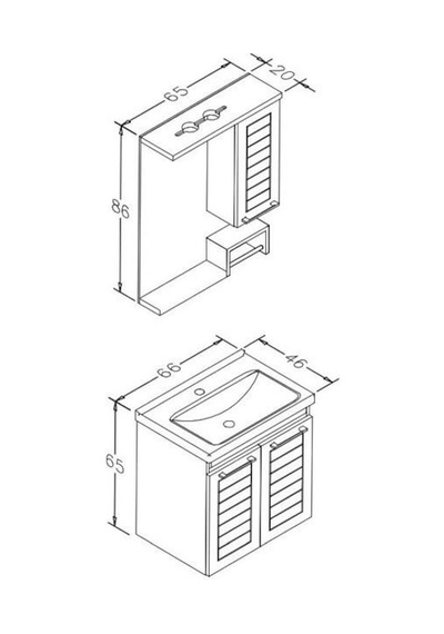 Orka Perge 65 Cm Beyaz Banyo Dolabı Alt Modül Ve Lavabo Beyaz Orka Perge 65 Cm Beyaz Banyo Dolabı Alt Modül Ve Lavabo Beyaz