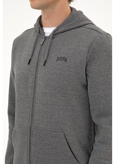 U.S. Polo Assn. Erkek Regular Fit Antrasit Melanj Şardonlu Örme Hırka 50313755-VR081
