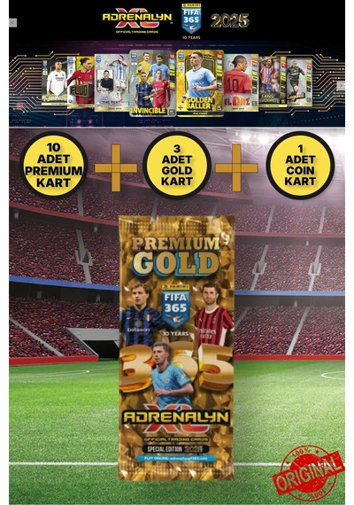 Panini Adrenalyn Fifa 365 2025 Premium Gold Card Özel Futbolcu Kartları 1 Paket