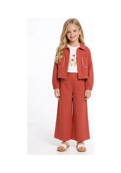 Xo Kids Kız Çocuk 3lü Alt Üst Kombin Takmı 4-8 Yaş Set0513 Kiremit