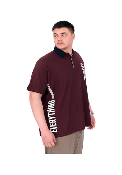 Mode Xl Büyük Beden Erkek T-shirt Polo Yaka Real U25309 Mürdüm Mürdüm