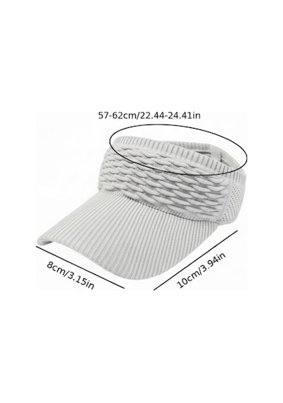 Aresshop Güneş Koruyucu Plaj Örgü Desenli Vizör Şapka Beyaz