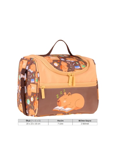 Kaukko Kids Erkek Çocuk Clever Baskılı Isı Yalıtımlı Okul Beslenme Çantası Kahverengi - L5385