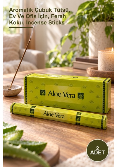 2 Adet Aloe Vera Aromalı Çubuk Tütsü Aromatik Çubuk Tütsü, Ev Ve Ofis İçin, Ferah Koku, Incense Sticks