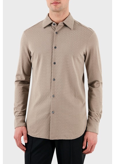Emporio Armani Erkek Gömlek Em001537 Af10017 F6063 Bej Bej