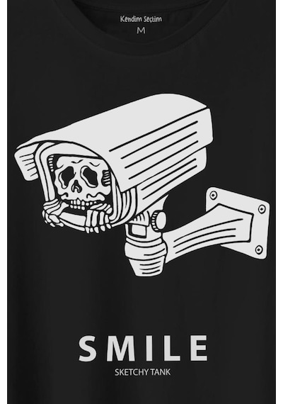 Kamera Smile Selfie Big Brother Baskılı Tişört Unisex T-shirt 001