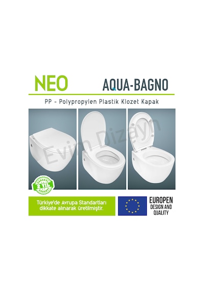 Aqua Bagno Neo Yavaş Kapanan Klozet Kapağı