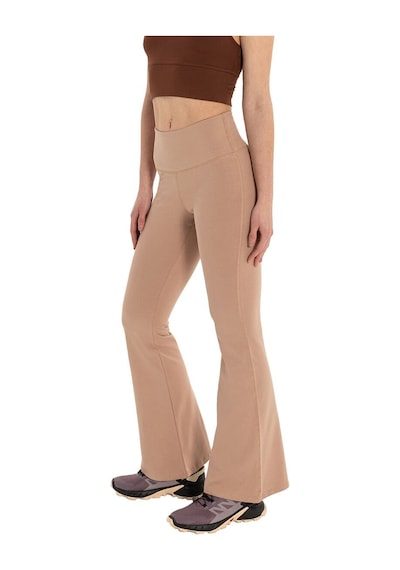 Inguz Roll Up Flare Toparlayıcı Yoga Pantolon Bej
