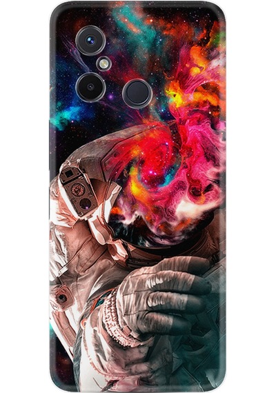 Xiaomi Redmi 12C Kılıf Resimli Desenli Silikon Platinium Series Fire Astronout 1847