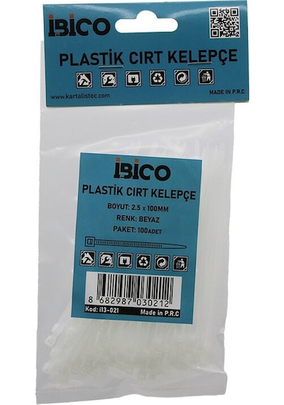 100pcs Beyaz 2.5x100mm Plastik Cırt Kelepçe 5570 Diğer