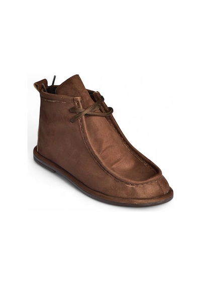 Fox Shoes V846926302 Kahverengi Süet Düz Tabanlı Bağcıklı Kadın Bot Kahverengi