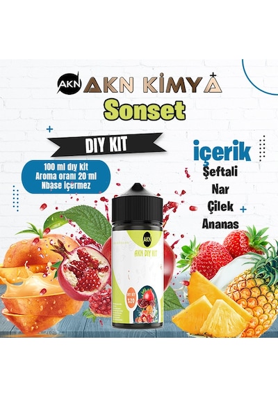 Sonset Dıy Kit Şeftali Çilek Ananas Gıda Aroması %20 Oranda Aroma İçerir Hazır Değildir 100 Ml